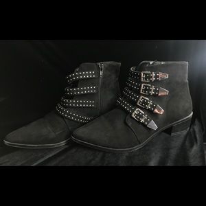Size 8 black buckle booties express